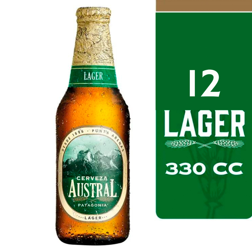 CERVEZA AUSTRAL LAGER BOTELLA 330 CC 12 UN 4.6° - 1