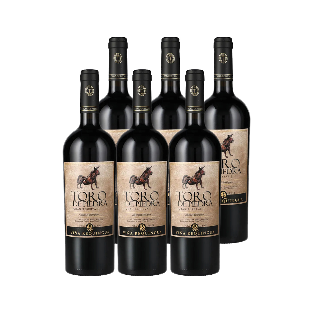 VINO TINTO CABERNET SAUVIGNON TORO DE PIEDRA BOTELLA VIDRIO 750 CC 6 UN GRAN RESERVA 14° GR - 1