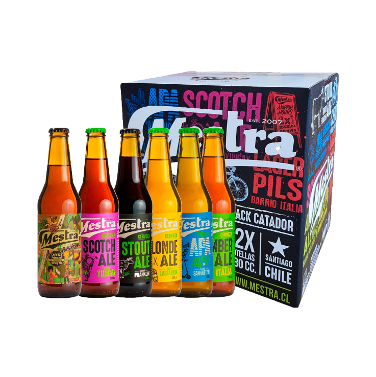 CERVEZA ARTESANAL MESTRA ALE BOTELLA 330 CC 12 UN PACK CATADOR - 1