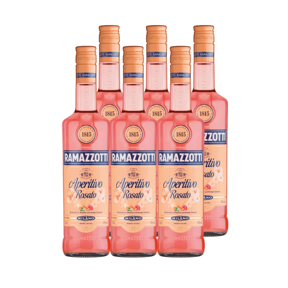 LICOR RAMAZZOTTI BOTELLA VIDRIO 700 CC 6 UN APERITIVO ROSATO 15° - 1
