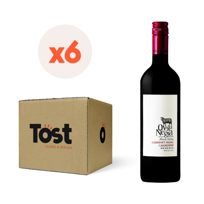VINO TINTO ENSAMBLE CARMENERE CABERNET FRANC OVEJA NEGRA 750 CC 6 UN RESERVA 14° ENSAMBLAJE - 1
