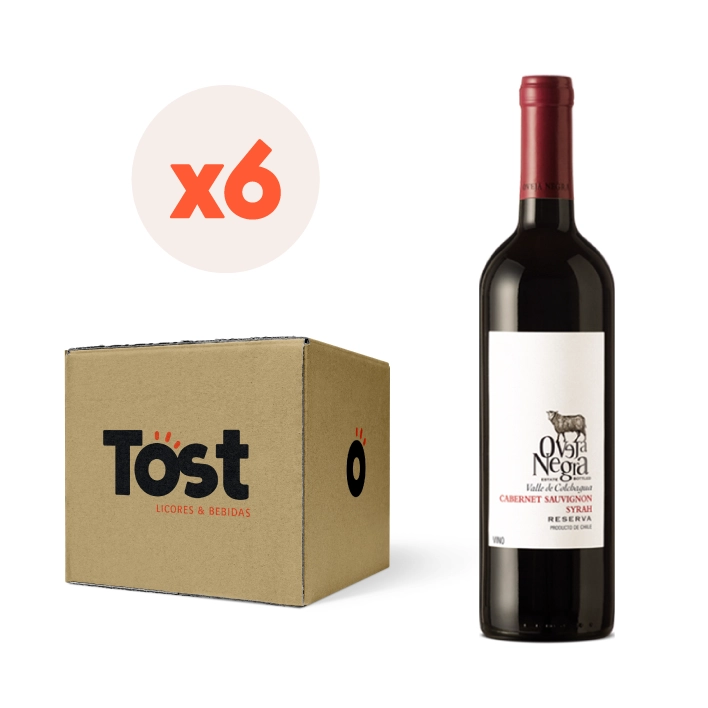 VINO TINTO ENSAMBLE CARMENERE CABERNET FRANC OVEJA NEGRA 750 CC 6 UN RESERVA 14° ENSAMBLAJE - 3