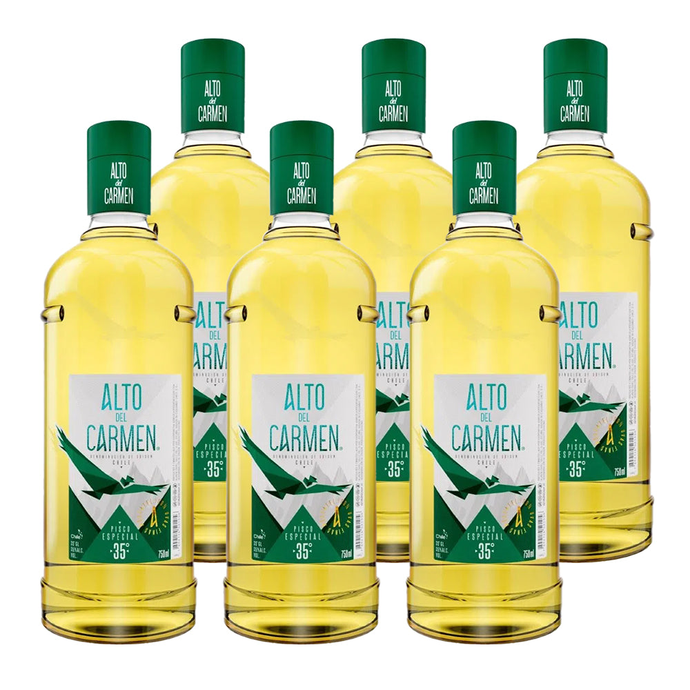 PISCO ALTO DEL CARMEN BOTELLA VIDRIO 750 CC 6 UN 35° - 1