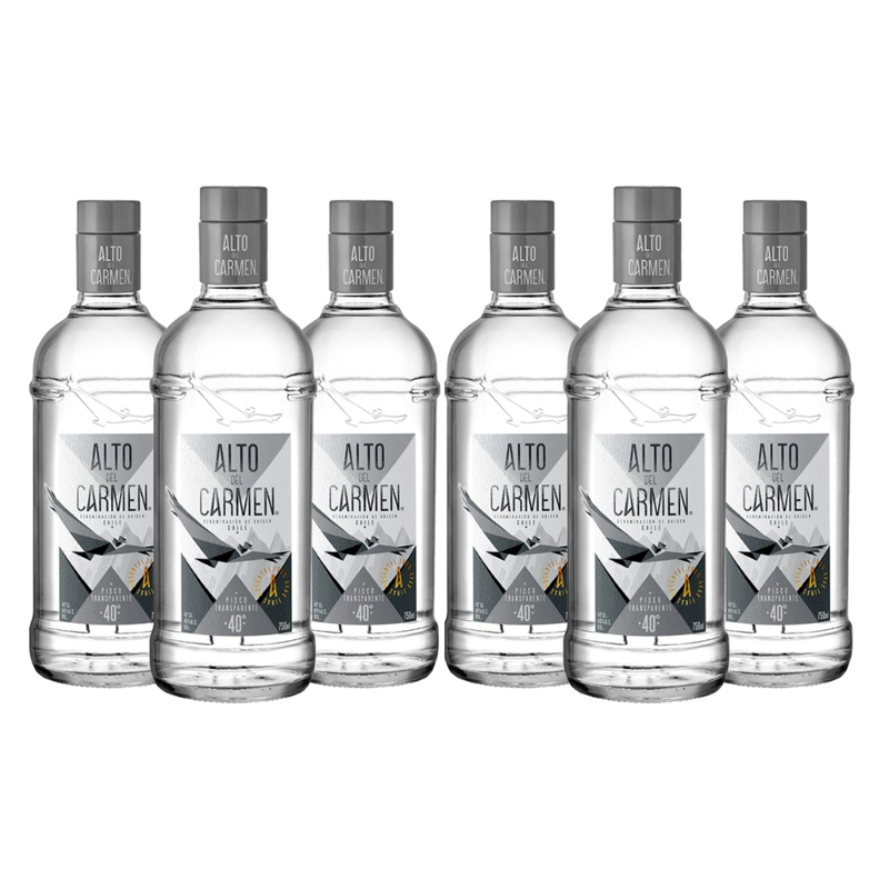 6X PISCO ALTO DEL CARMEN TRANSPARENTE 40° 750CC - 1
