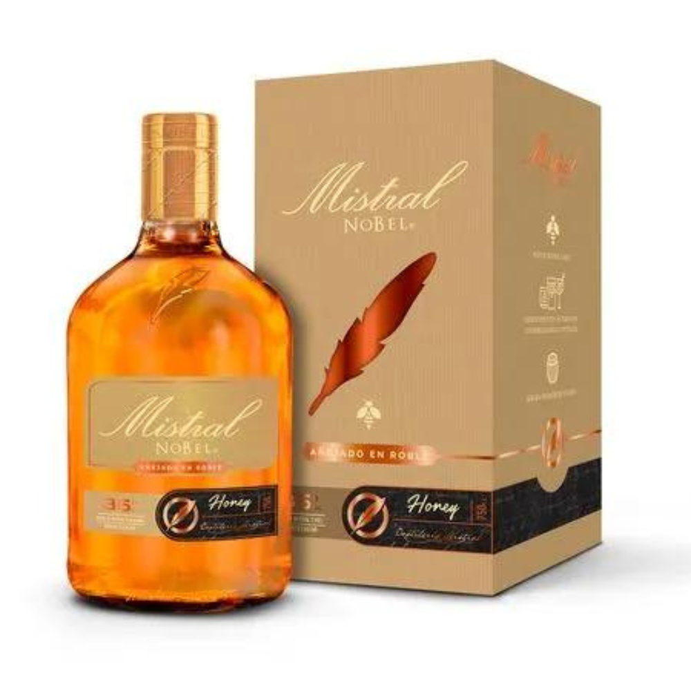 PISCO MISTRAL BOTELLA VIDRIO 750 CC NOBEL HONEY 35° - 1