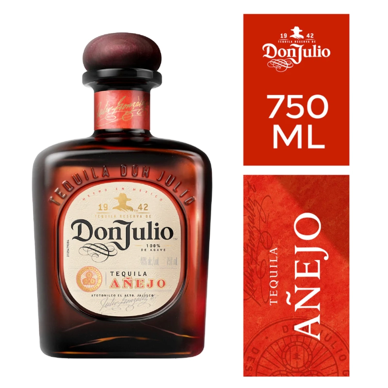 TEQUILA DON JULIO BOTELLA VIDRIO 750 ML AÑEJO - 1