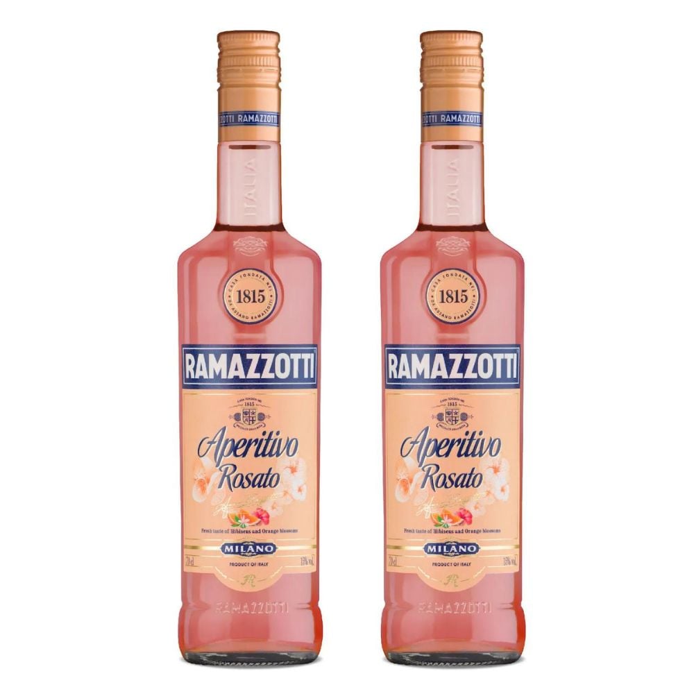 LICOR RAMAZZOTTI BOTELLA VIDRIO 700 CC 2 UN APERITIVO ROSATO 15° - 1