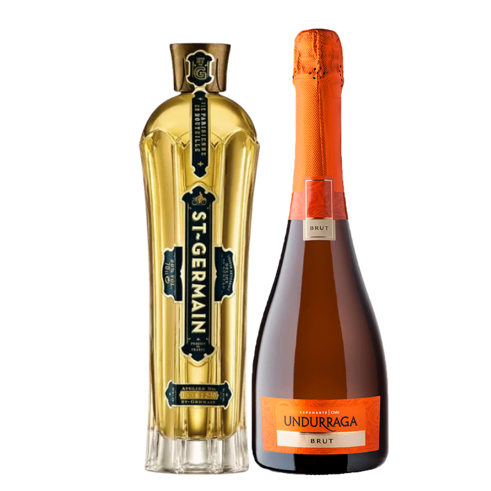 SET LICOR SAINT GERMAIN BOTELLA VIDRIO ST.GERMAIN 750 CC + ESPUMANTE UNDURRAGA BRUT 750 CC - 1