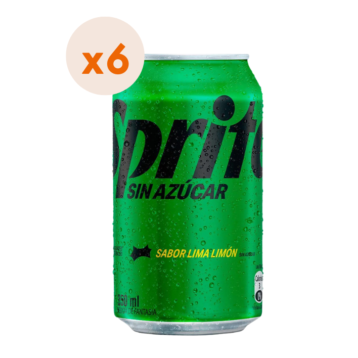 BEBIDAS MIXER SIN AZUCAR SPRITE LATA 350 CC 6 UN BEBIDA ZERO - 2