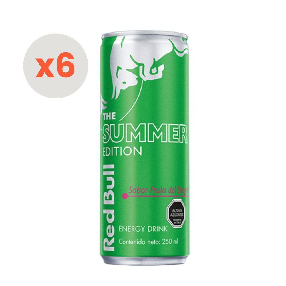 BEBIDA ENERGETICA RED BULL BOTELLA VIDRIO 250 CC 6 UN FRUTA DEL DRAGONBEBIDA DRAGON - 1