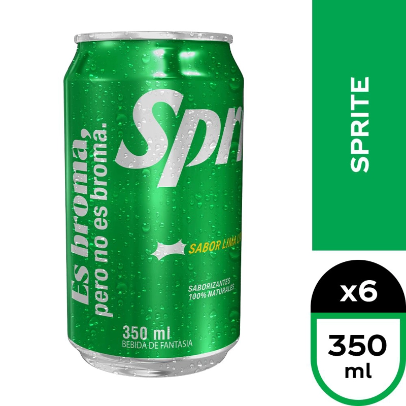 BEBIDAS MIXER SPRITE LATA 350 CC 6 UN BEBIDA REGULAR - 1
