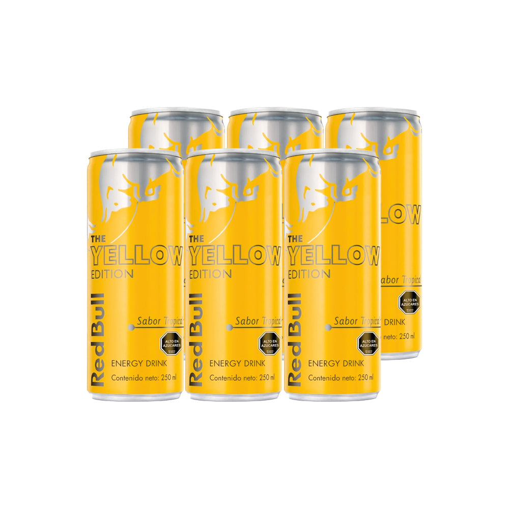 BEBIDA ENERGETICA RED BULL BOTELLA VIDRIO 250 CC 6 UN YELLOW EDITIONBEBIDA EDITION - 1