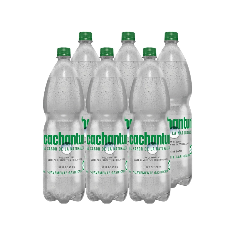 AGUA MINERAL CACHANTUN BOTELLA VIDRIO 1600 CC 6 UN LIGHT GAS - 1