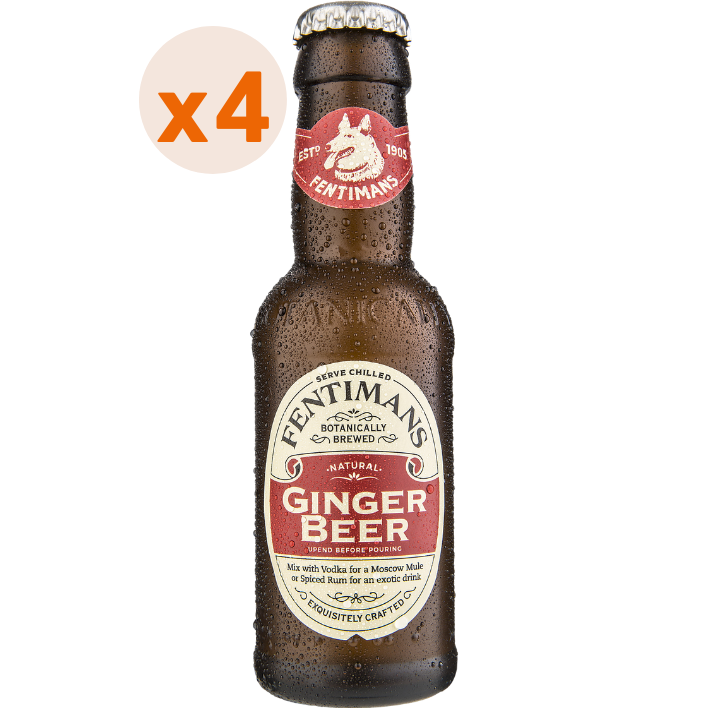 BEBIDAS MIXER GINGER BEER FENTIMANS BOTELLA VIDRIO 200 CC 4 UN - 1