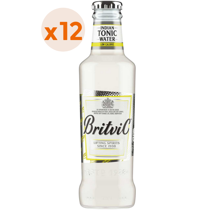 BEBIDAS MIXER BRITVIC BOTELLA VIDRIO 200 CC 12 UN AGUA TONICA LOW CALORIE - 1
