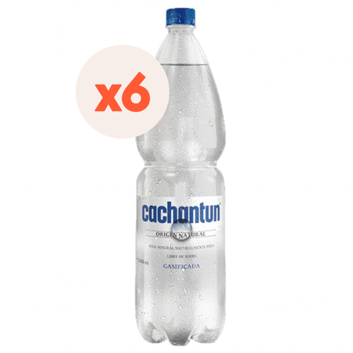 AGUA MINERAL CACHANTUN BOTELLA VIDRIO 1600 CC 6 UN GAS - 2
