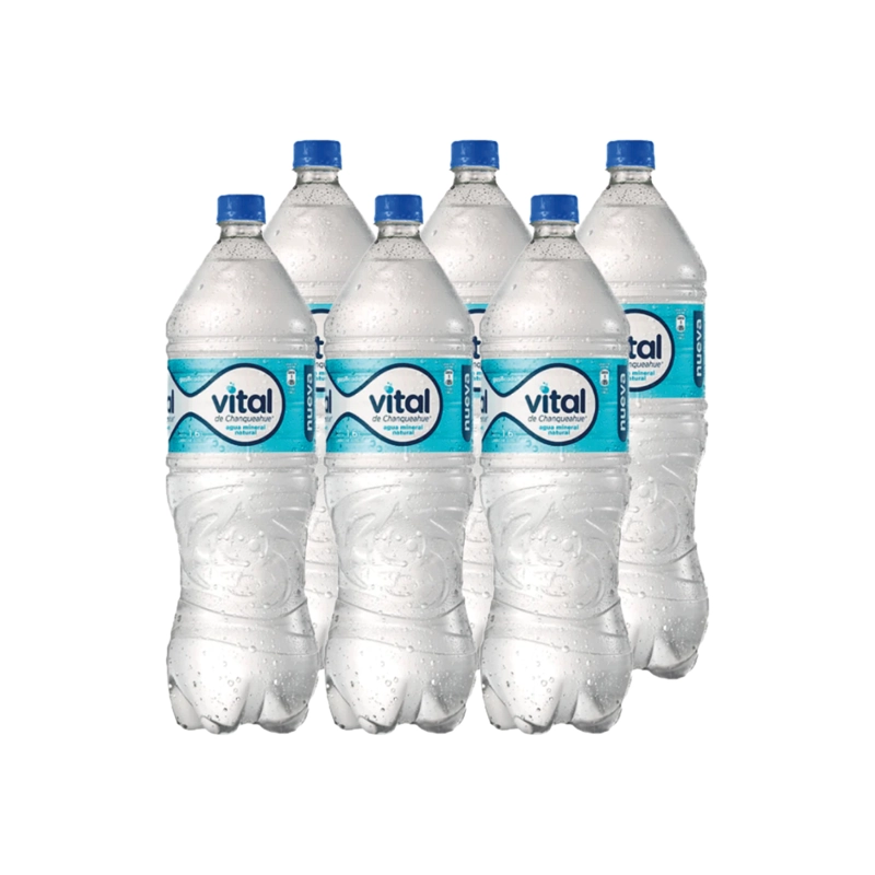 AGUA MINERAL VITAL BOTELLA VIDRIO 1600 CC 6 UN PURIFICADA GAS - 1