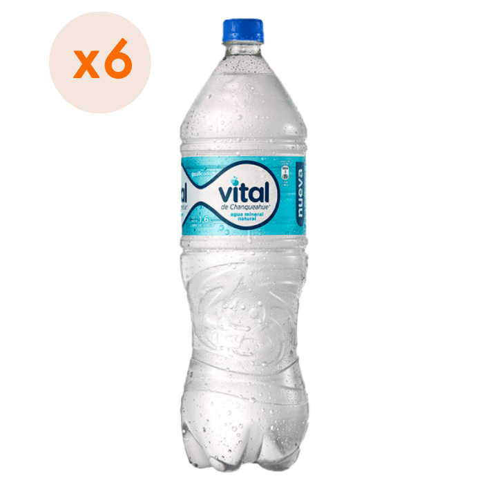 AGUA MINERAL VITAL BOTELLA VIDRIO 1600 CC 6 UN PURIFICADA GAS - 2