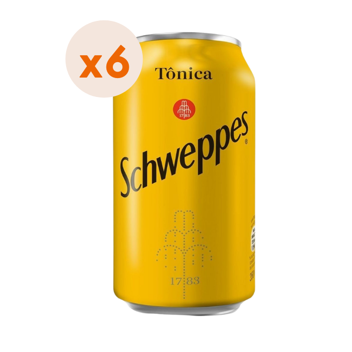 6X AGUA TONICA SCHWEPPES LATA 350CC - 1