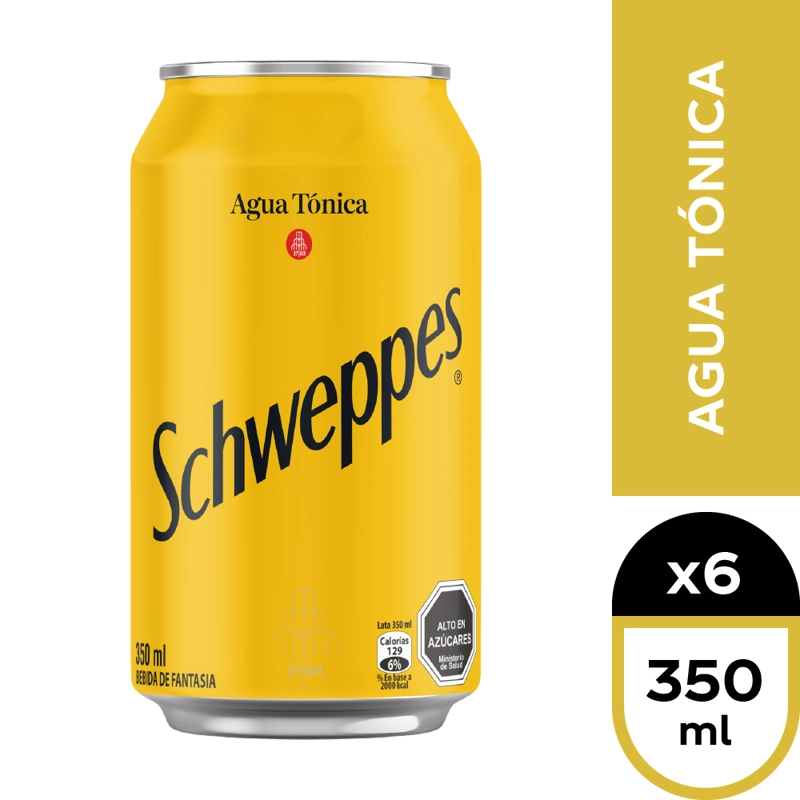 6X AGUA TONICA SCHWEPPES LATA 350CC - 2