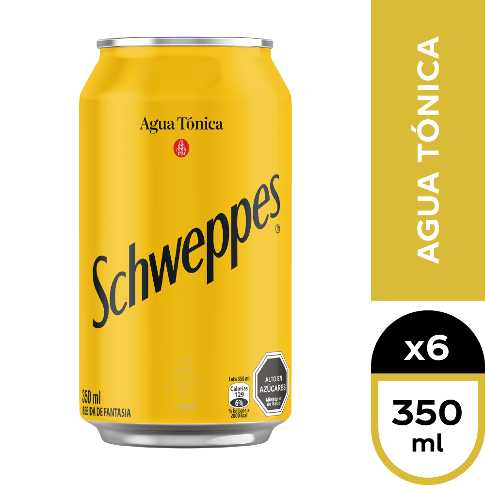 6X AGUA TONICA SCHWEPPES LATA 350CC - 2