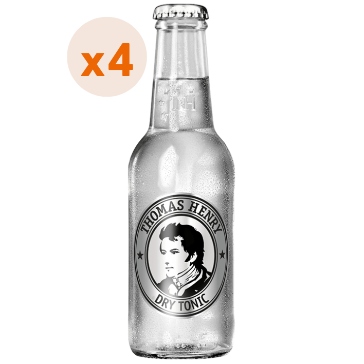 BEBIDAS MIXER THOMAS HENRY BOTELLA VIDRIO 200 CC 4 UN AGUA TONICA DRY TONIC - 1
