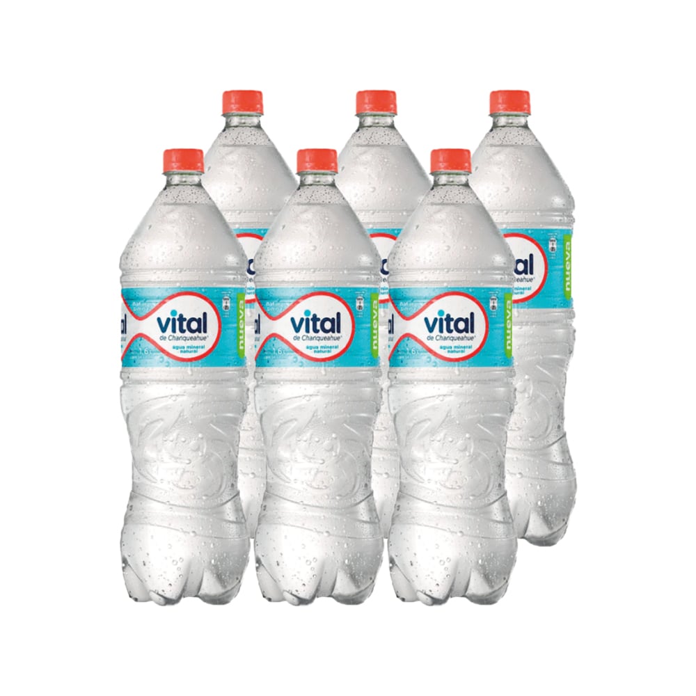 AGUA MINERAL VITAL BOTELLA VIDRIO 1600 CC 6 UN PURIFICADA SIN GAS - 1