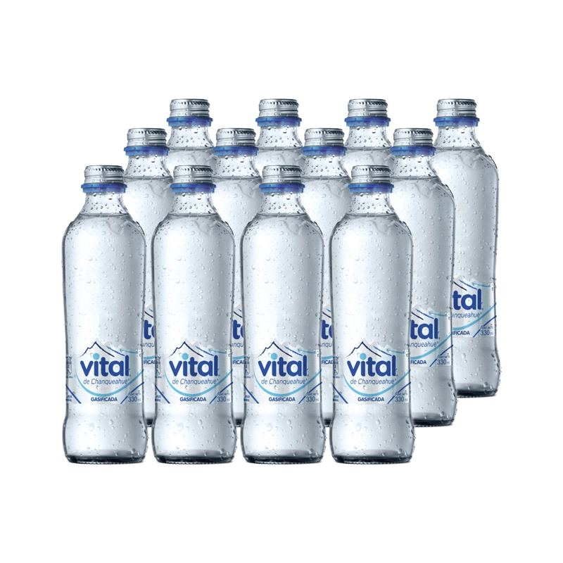 AGUA MINERAL VITAL BOTELLA VIDRIO 330 CC 12 UN GAS - 1