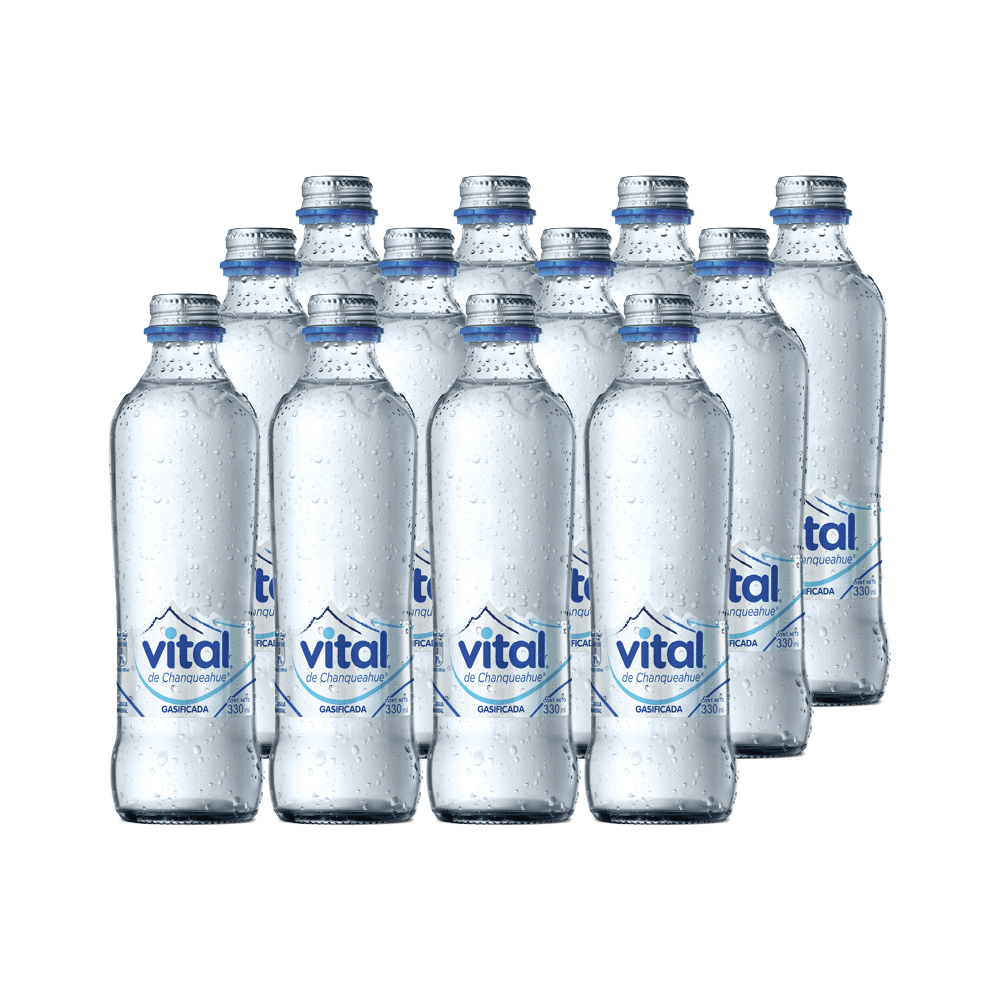 AGUA MINERAL VITAL BOTELLA VIDRIO 330 CC 12 UN GAS - 1