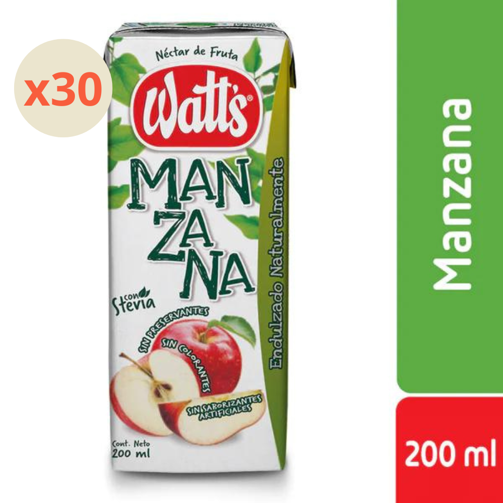 30X JUGO WATTS MANZANA NORMAL 200CC - 1