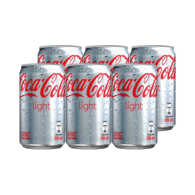 6X BEBIDA COCA COLA LIGHT LATA 220CC - 1