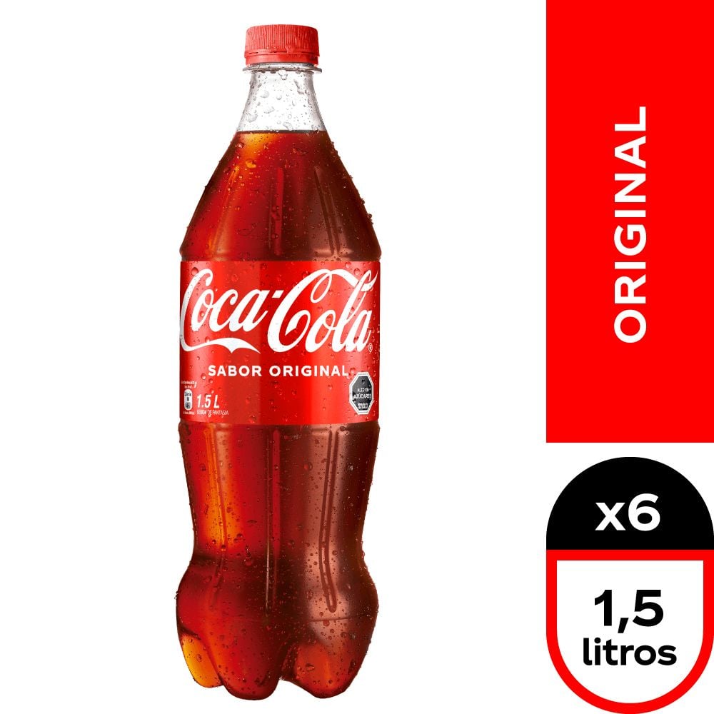 BEBIDAS MIXER COCA-COLA BOTELLA VIDRIO 1500 CC 6 UN BEBIDA COCA COLA NORMALBEBIDA ORIGINAL - 1