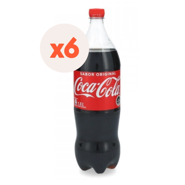 BEBIDAS MIXER COCA-COLA BOTELLA VIDRIO 1500 CC 6 UN BEBIDA COCA COLA NORMALBEBIDA ORIGINAL - 2