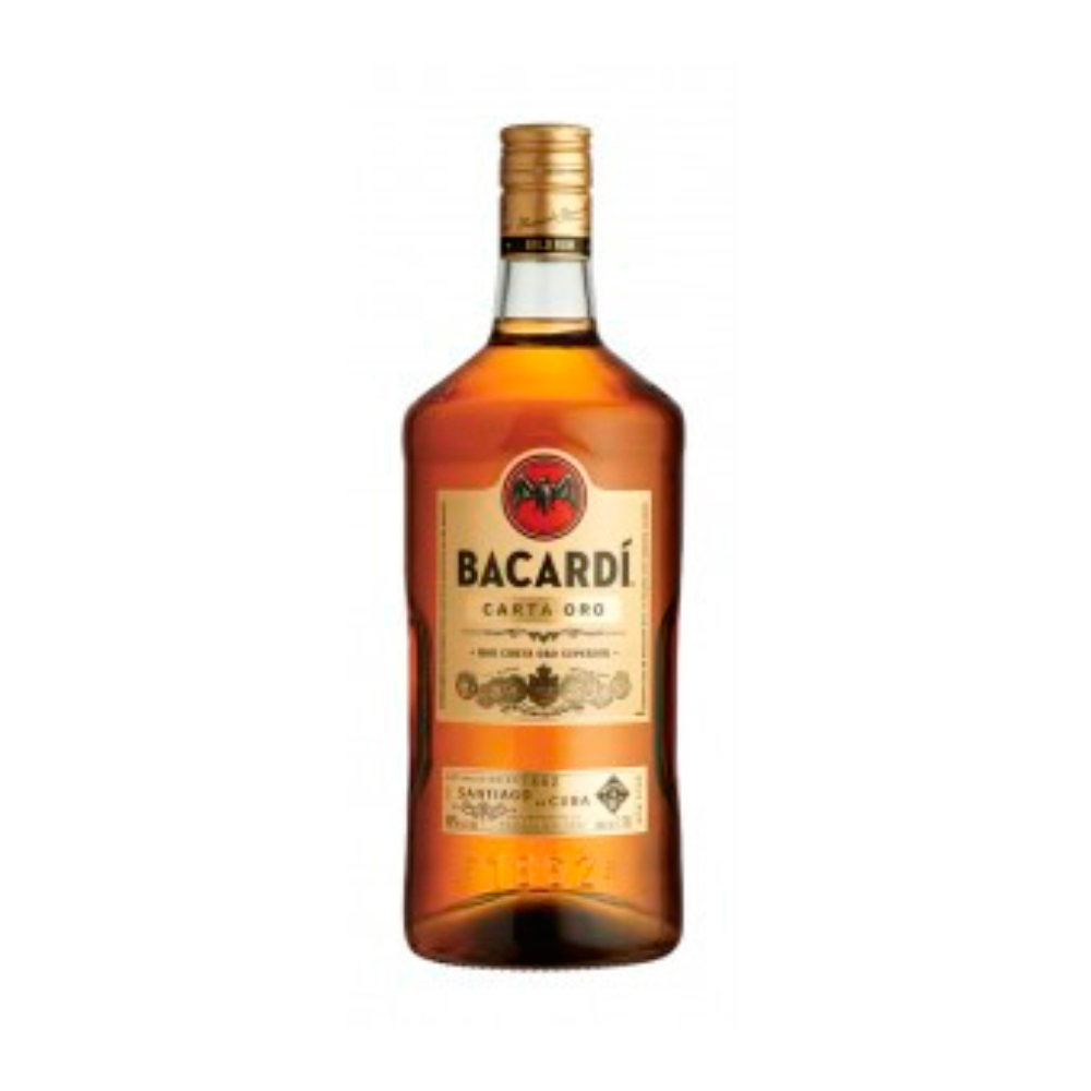 RON BACARDI BOTELLA VIDRIO 1750 CC BOTELLON CARTA ORO - 1
