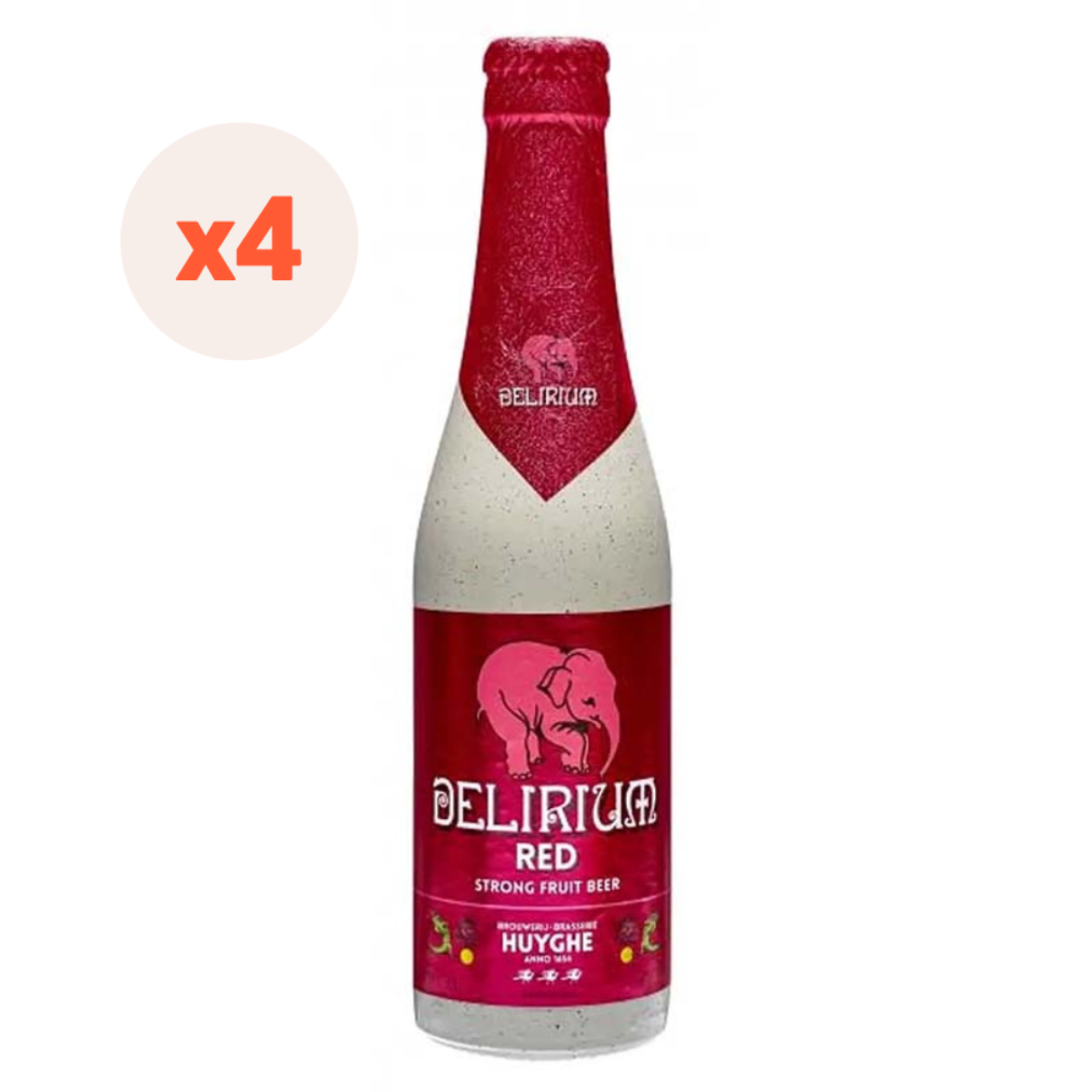 4X CERVEZA DELIRIUM RED BOTELLIN 8° 330CC - 1