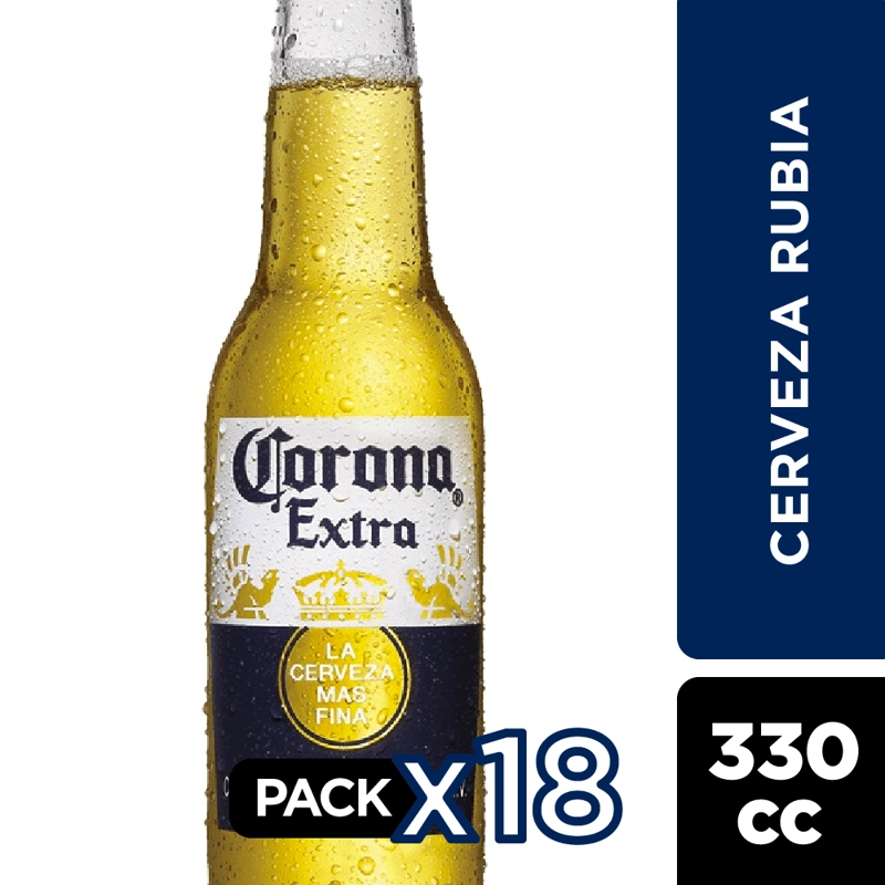 CERVEZA CORONA LAGER BOTELLA 330 CC 18 UN 4.5° - 1