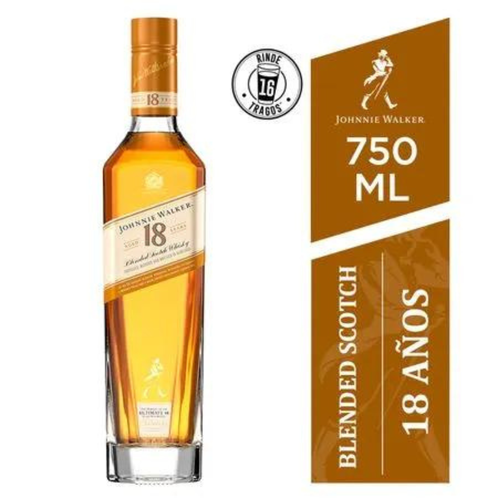WHISKY JOHNNIE WALKER BOTELLA VIDRIO 750 CC 18 AÑOS 40° - 1