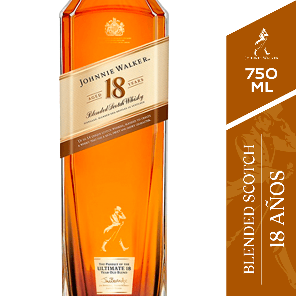 WHISKY JOHNNIE WALKER BOTELLA VIDRIO 750 CC 18 AÑOS 40° - 2