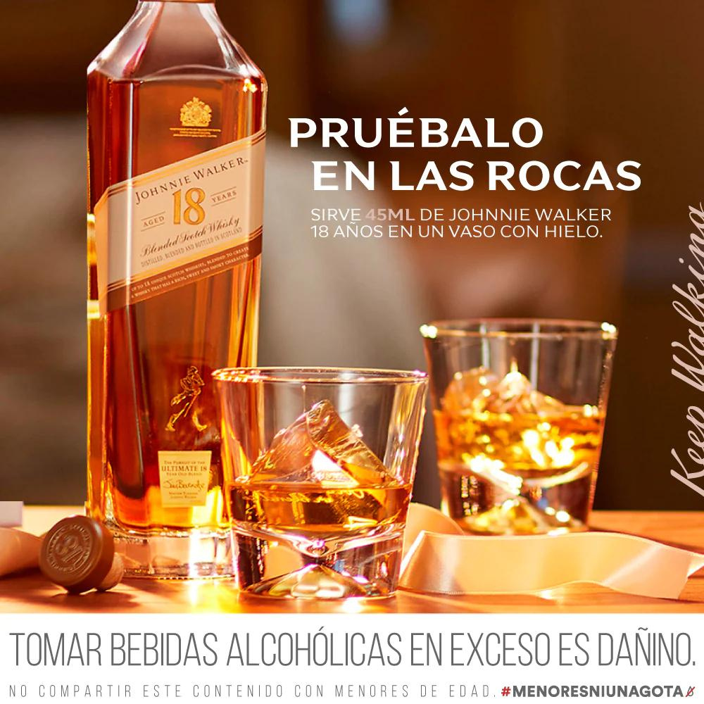 WHISKY JOHNNIE WALKER BOTELLA VIDRIO 750 CC 18 AÑOS 40° - 3