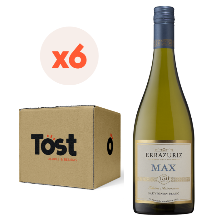 VINO BLANCO SAUVIGNON BLANC ERRAZURIZ BOTELLA VIDRIO 750 CC 6 UN ERRÁZURIZ MAX RESERVA - 1