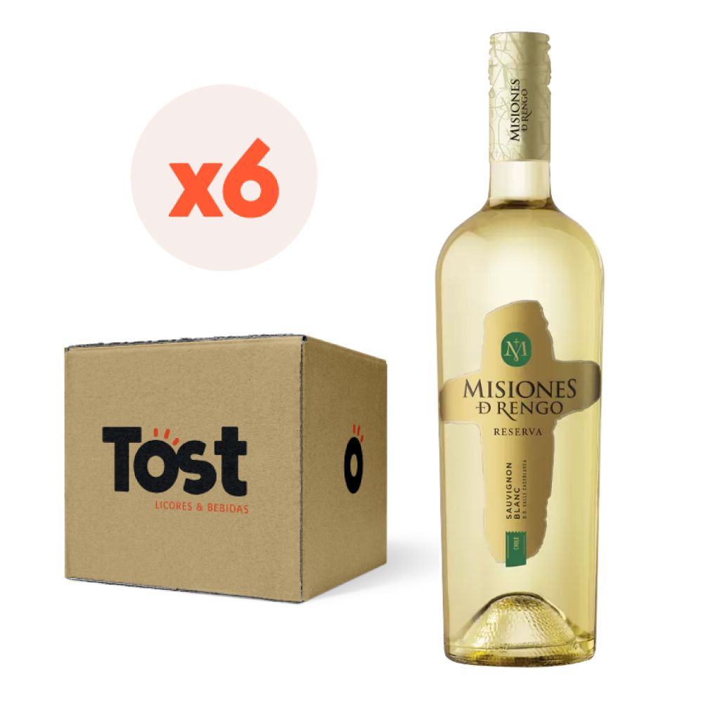 6X VINO MISIONES DE RENGO RESERVA SAUVIGNON BLANC 750CC - 1