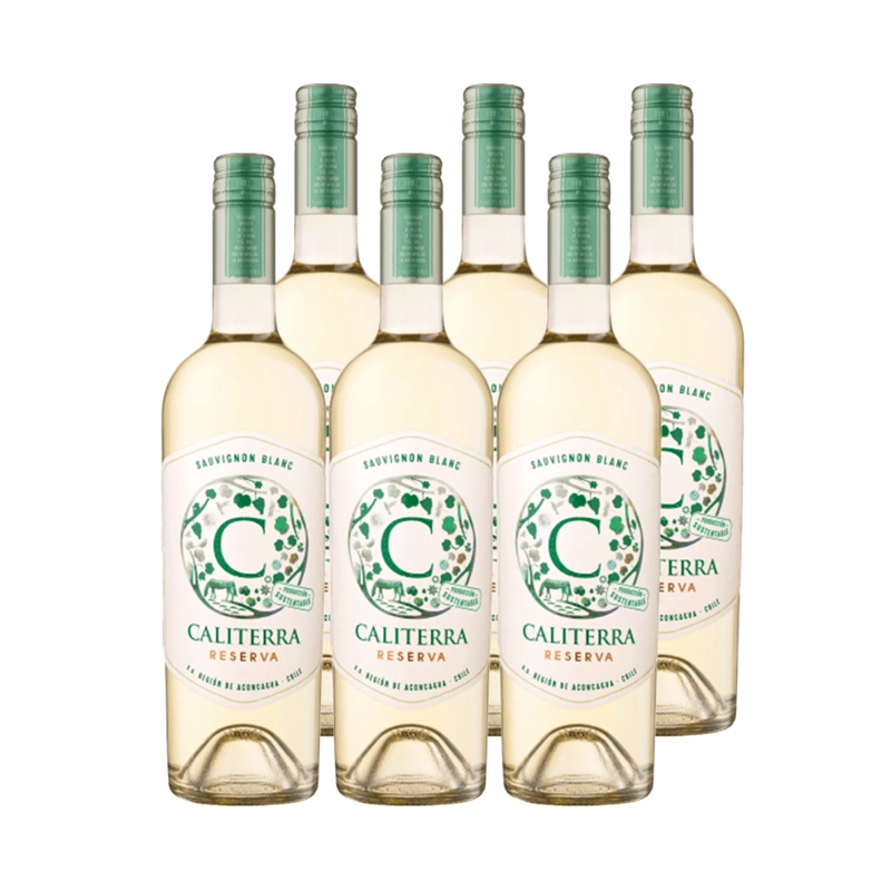 VINO BLANCO SAUVIGNON BLANC CALITERRA BOTELLA VIDRIO 750 CC 6 UN RESERVA - 1