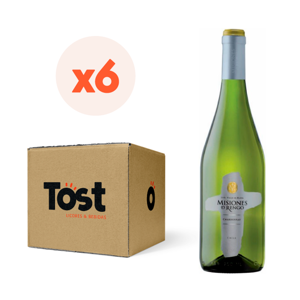 6X VINO MISIONES DE RENGO VARIETAL CHARDONNAY 750CC - 1