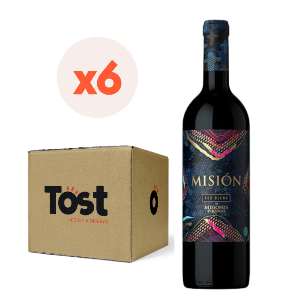 VINO TINTO ENSAMBLE MISIONES DE RENGO BOTELLA VIDRIO 750 CC 6 UN MISIÓN RED BLEND - 1