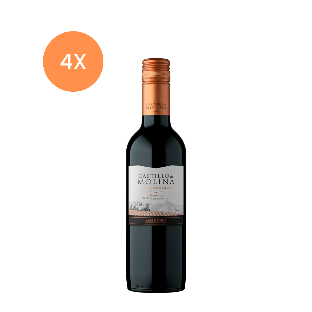 VINO TINTO CARMENERE CASTILLO DE MOLINA BOTELLA VIDRIO 375 CC 4 UN GRAN RESERVA 14° - 1