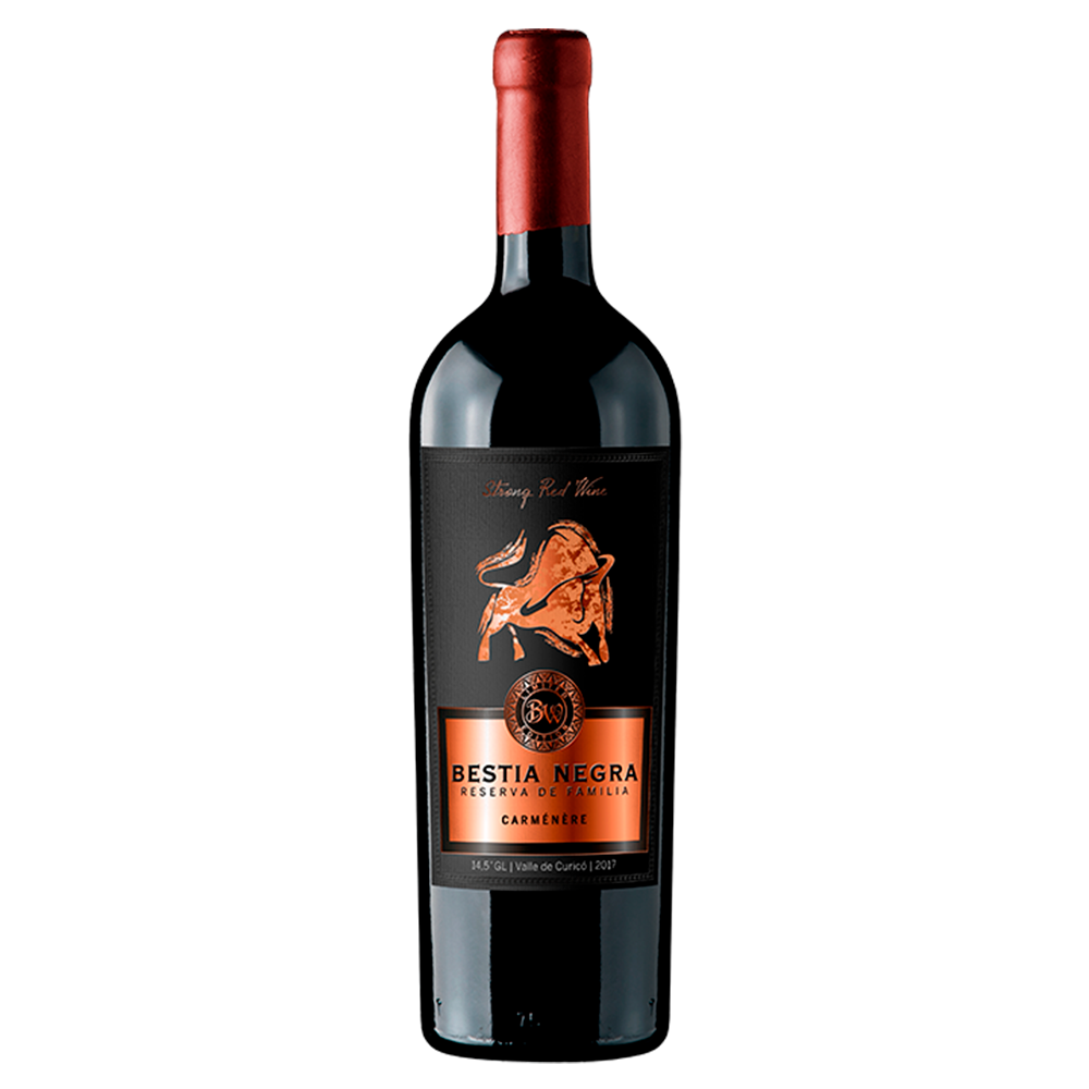 VINO TINTO CARMENERE BESTIAS WINES BOTELLA VIDRIO 750 CC BESTIA NEGRA RESERVA FAMILIA 14.5° - 2