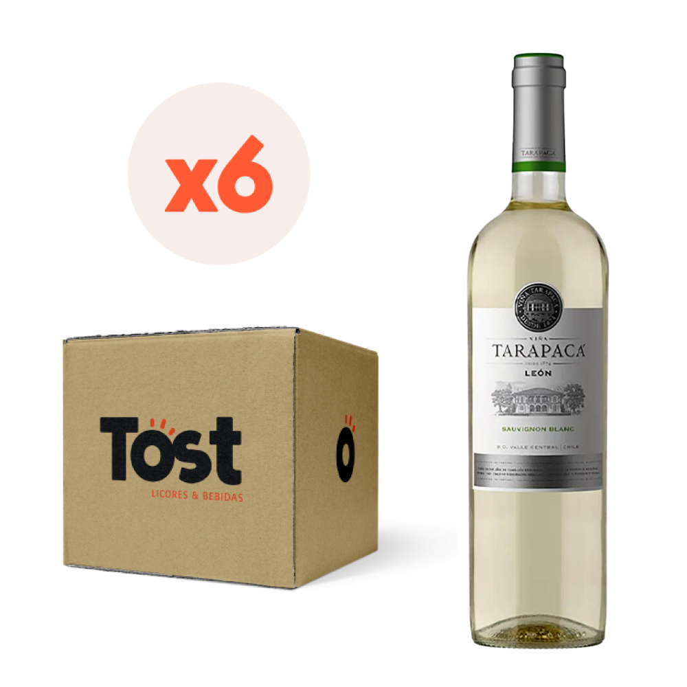 VINO BLANCO SAUVIGNON BLANC TARAPACA BOTELLA VIDRIO 750 CC 6 UN TARAPACÁ LEÓN - 1