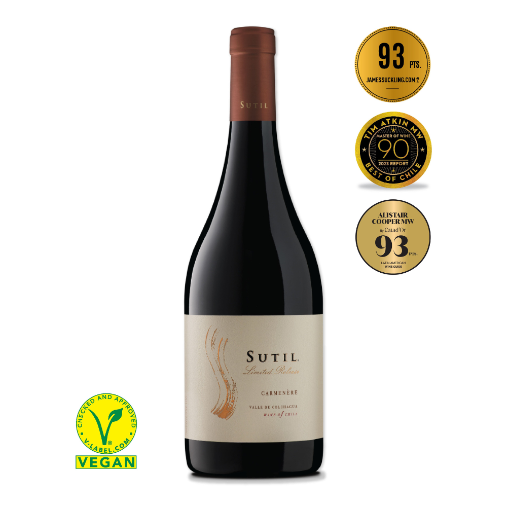 VINO TINTO CARMENERE SUTIL BOTELLA VIDRIO 750 CC LIMITED RELEASE - 1