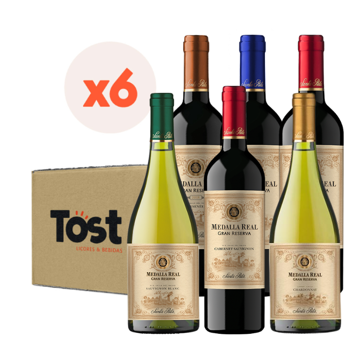 VINO TINTO ENSAMBLE SANTA RITA BOTELLA VIDRIO 6 UN MIX GRAN RESERVA - 1