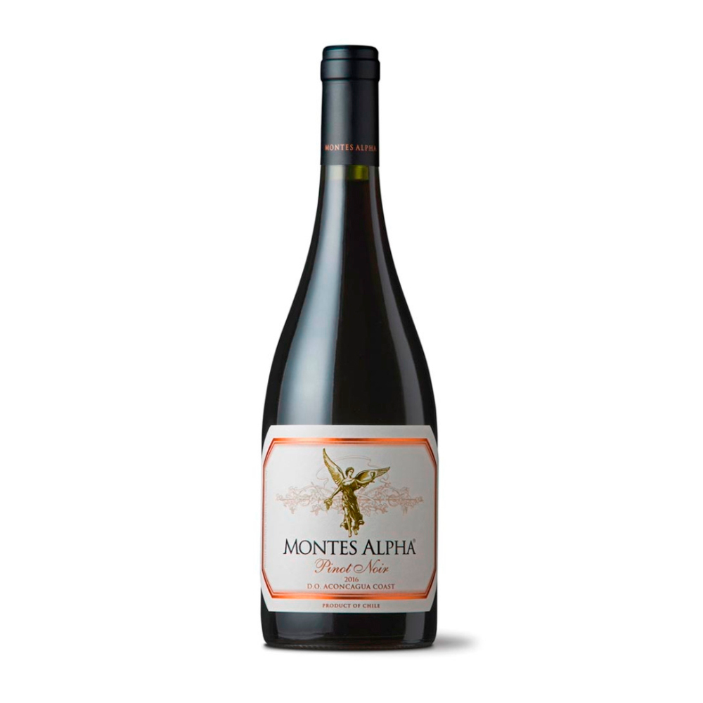 VINO TINTO PINOT NOIR MONTES BOTELLA VIDRIO 750 CC ALPHA - 1